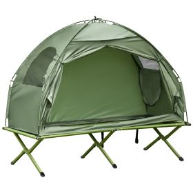 1 Person Folding Camping Cot, Portable Outdoor with Carry Bag, 2-in-1 Elevated Camping Bed Tent Single 1 Person Folding Camping Cot, Portable Outdoor with Carry Bag, 2-in-1 Elevated Camping Bed Tent Single